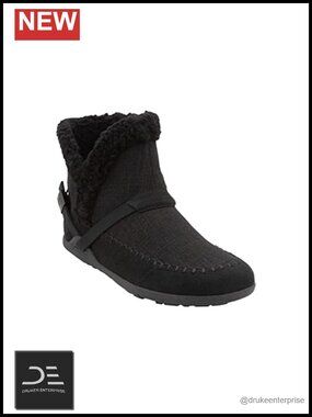 Women's Vegan Ankle Boots with Soft Hemp Upper and Faux Shearling Collar